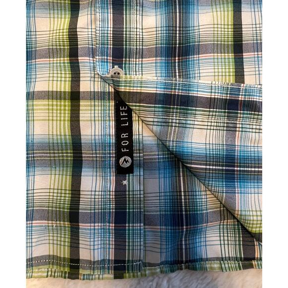 Marmot Men's Blue and Green Plaid Button Up Light Weight Short Sleeve Shirt XL - Picture 9 of 10